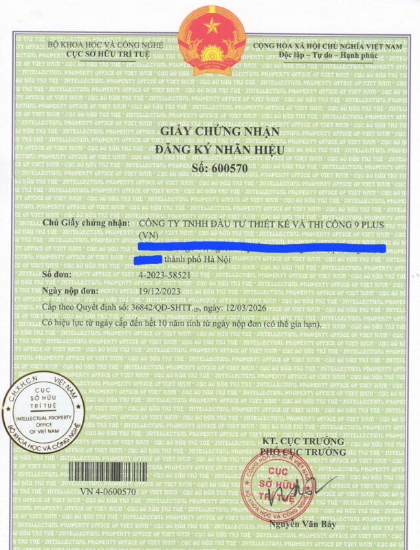 HÀNH TRÌNH ĐĂNG KÝ BẢN QUYỀN LOGO 9PLUS